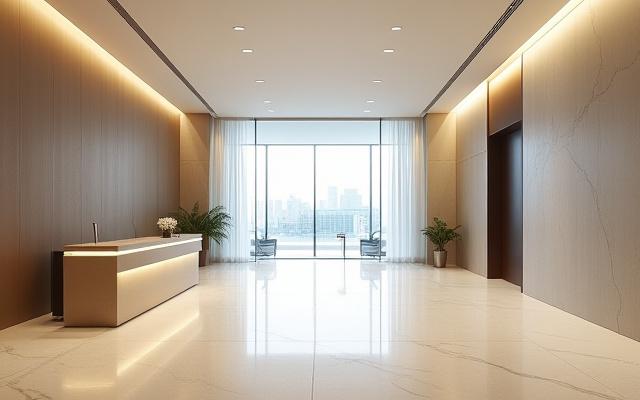 Ginza Commercial Towerの完成したロビー