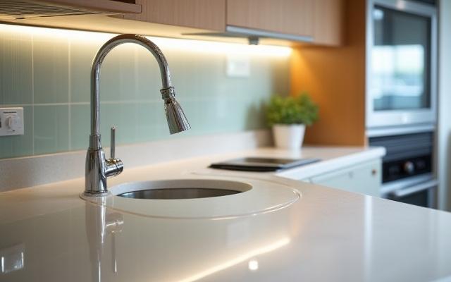 世田谷の高級マンション、入居前のディープクリーニングされたキッチン